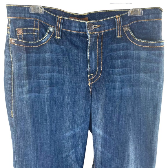 David Kahn Jeanswear Two Tone Heavy Stitching & Brass Hardware Jeans in Size 14 - Picture 7 of 16